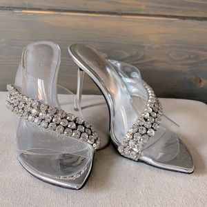 Jeffery Campbell diamond clear mules